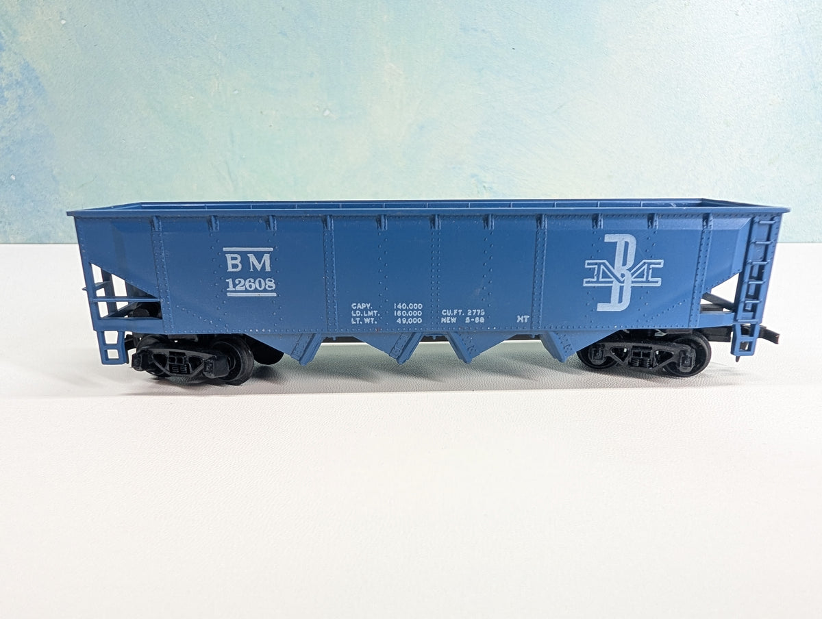 USED Tyco HO Scale Quad Hopper Boston and Maine BM #12608