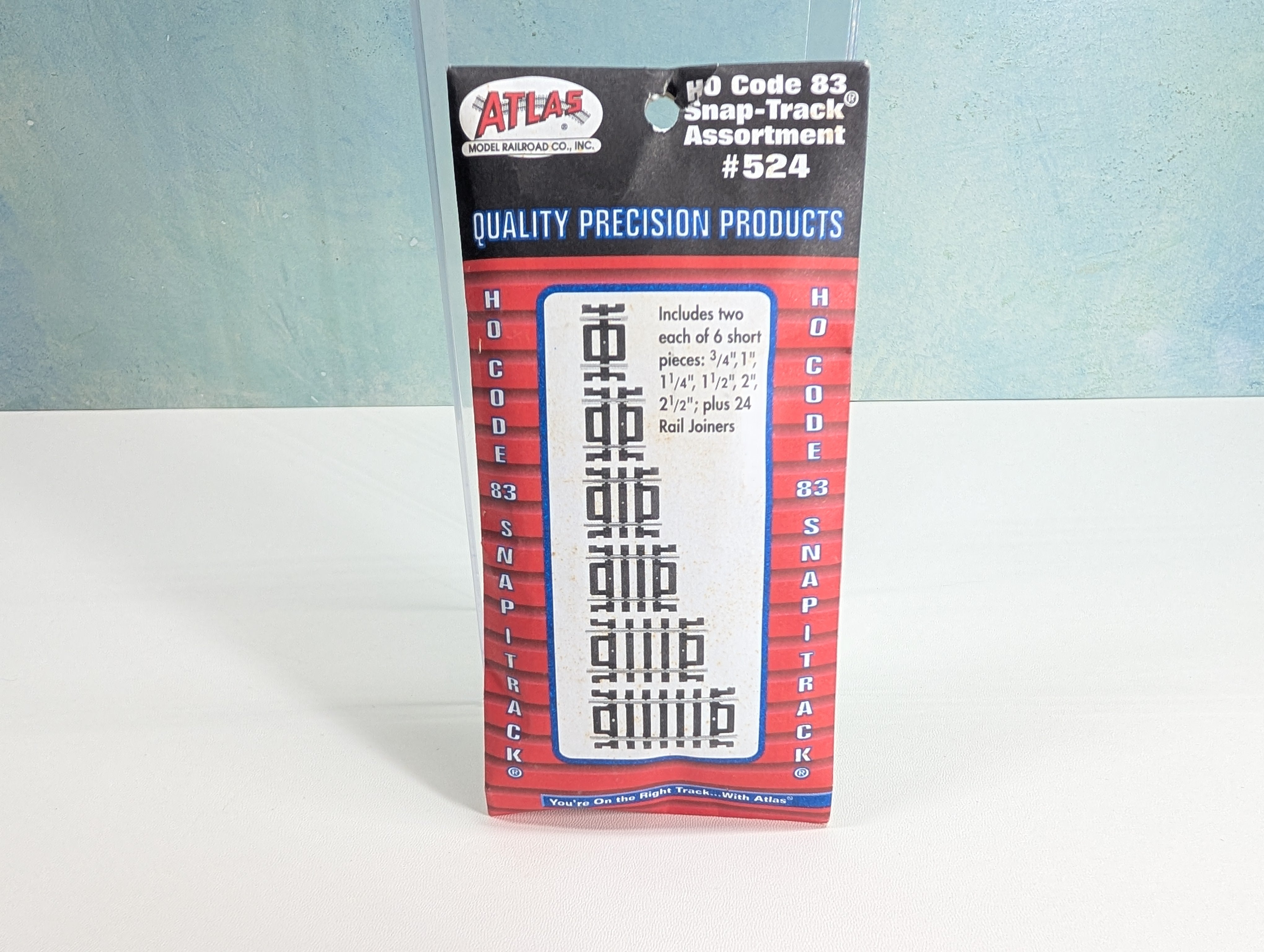Atlas 524 HO Scale Straight Track Assortment Nickel Silver Code 83 Track (12 pcs)