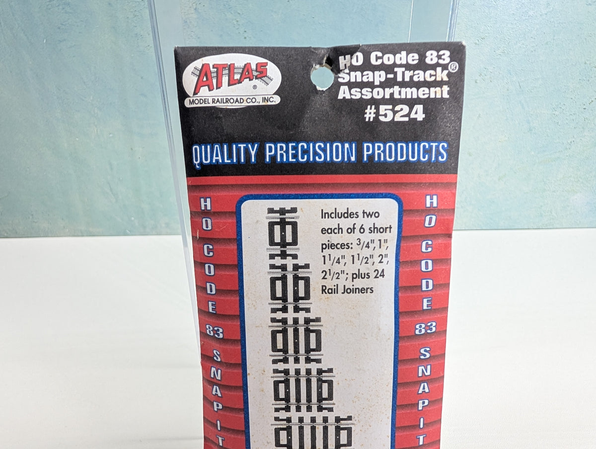 Atlas 524 HO Scale Straight Track Assortment Nickel Silver Code 83 Track (12 pcs)