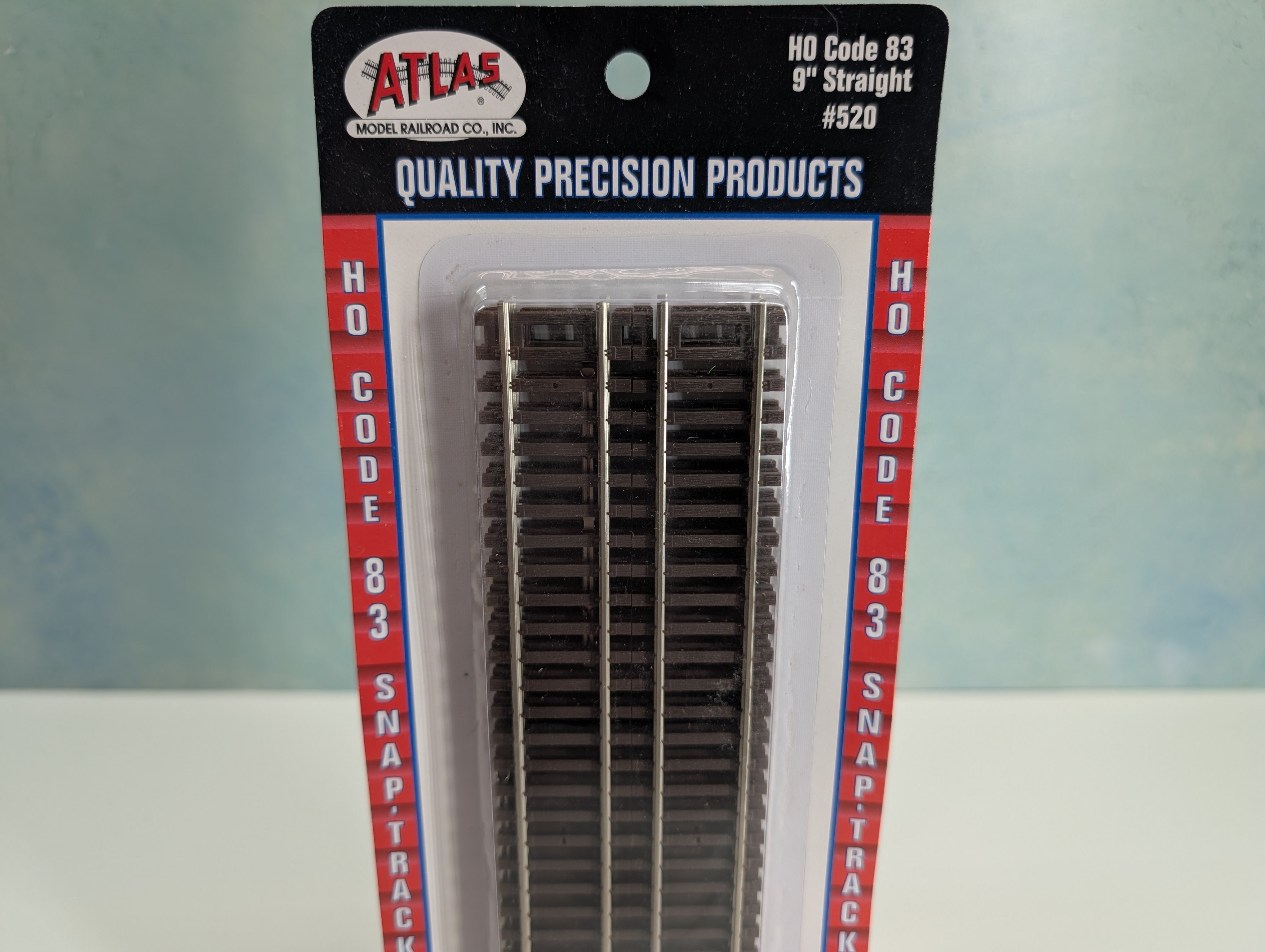 Atlas 520 HO Scale 9" Straight Nickel Silver Code 83 Track (6 pcs)