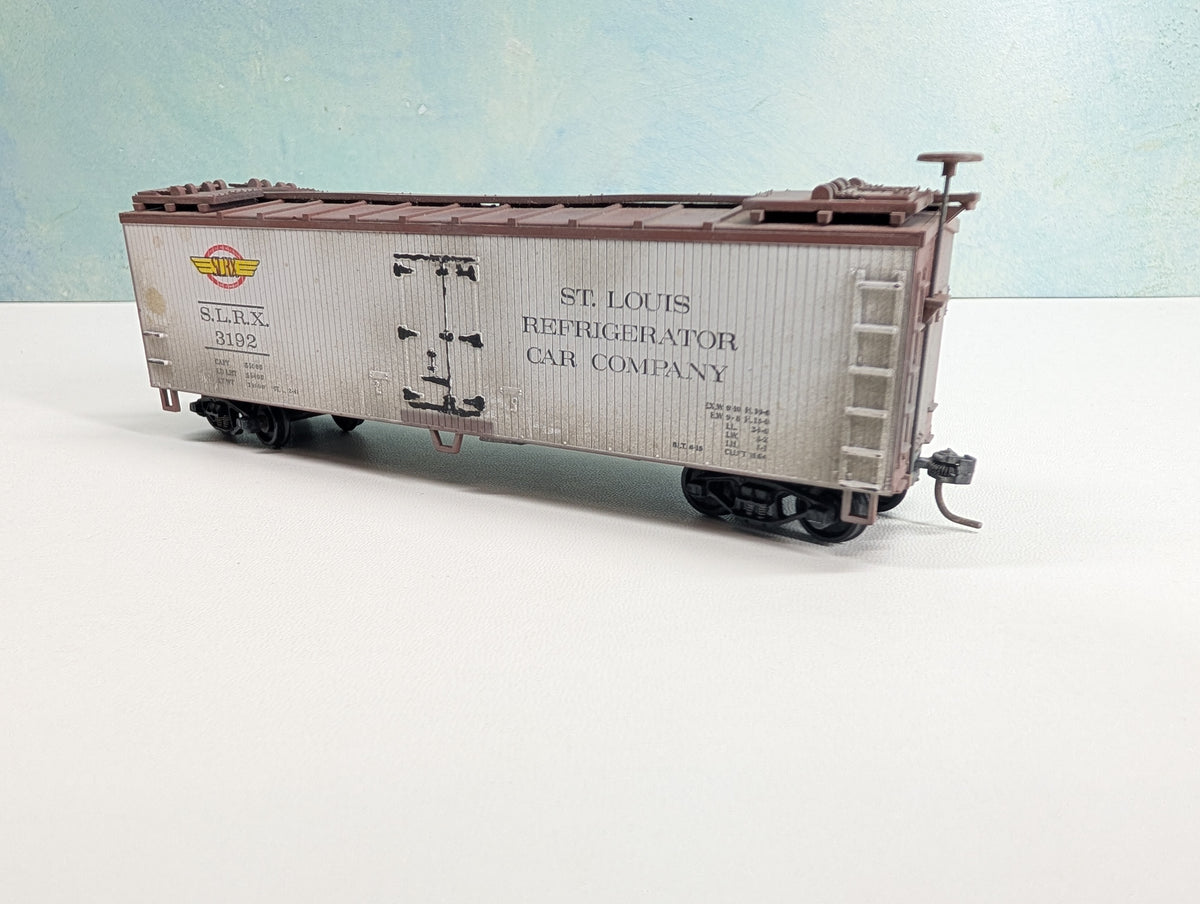 USED TRAIN MINIATURE HO Scale Weathered Wood Reefer St. Louis Refrigerator Car SLRX #3192