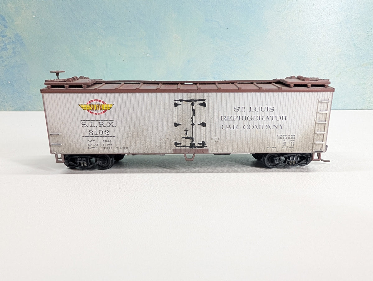 USED TRAIN MINIATURE HO Scale Weathered Wood Reefer St. Louis Refrigerator Car SLRX #3192