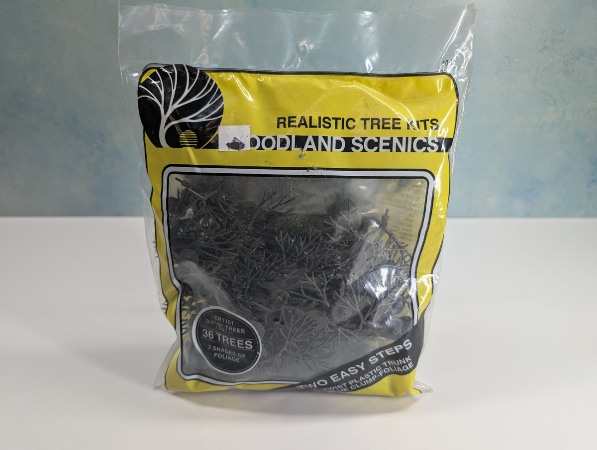 Woodland Scenics TR1101 MULTI Scale Light, Medium & Dark Green Trees KIT 3/4"-3" (36 pcs)