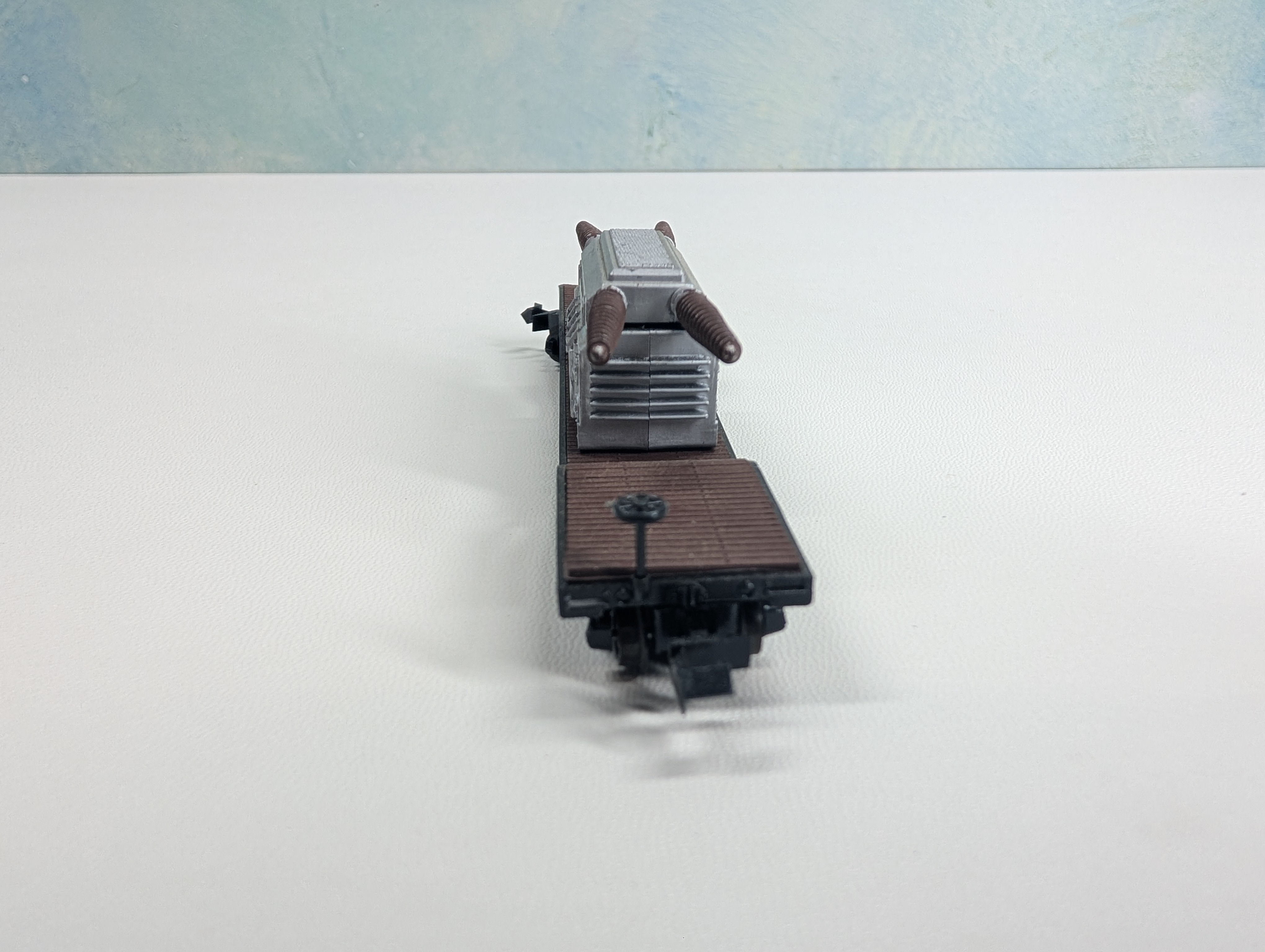 USED Atlas 2341 N Scale Center Depressed Flat Car w/ High Voltage Load Canadian National CN #137000