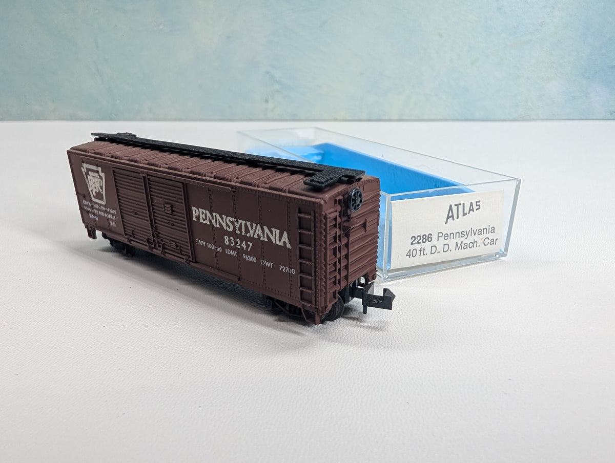 USED Atlas 2286 N Scale 40' DD Box Car Pennsylvania PRR #83247