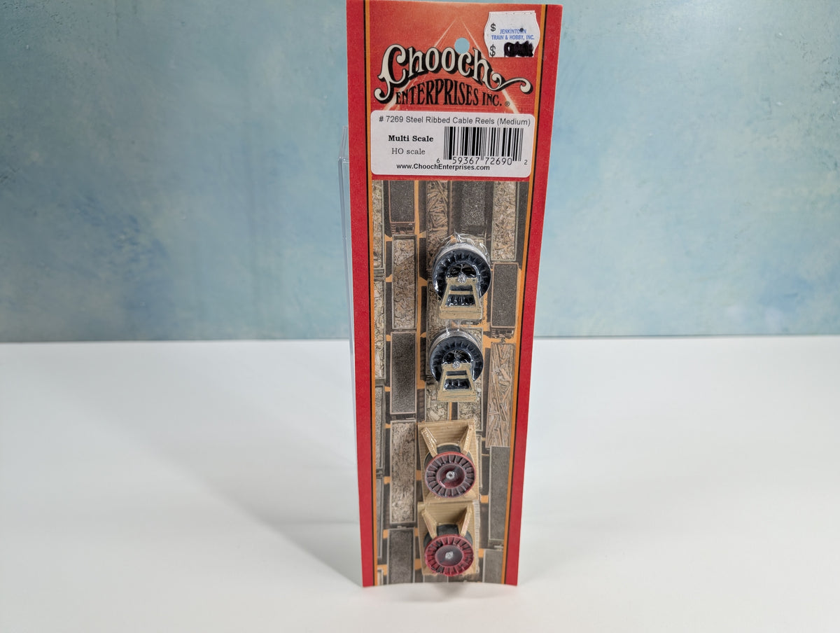 Chooch Enterprises Inc 7269 HO Scale Steel Ribbed Cable Reels (Medium)