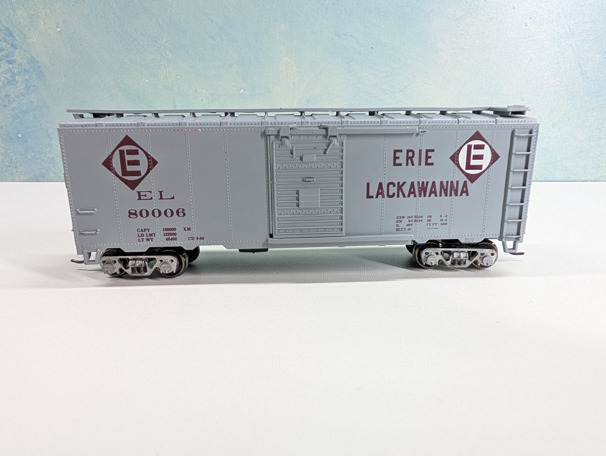 USED Athearn HO Scale 40' Box Car Erie Lackawanna EL #80006 Bev-Bel, Metal Wheels