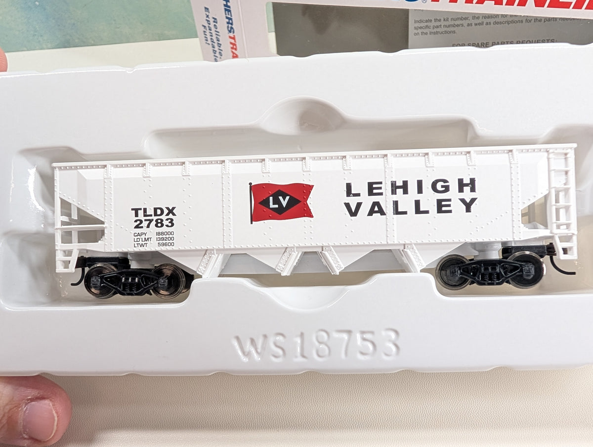 Walthers Trainline 931-1427 HO Scale Quad Hopper Lehigh Valley LV #2783 Metal Wheels