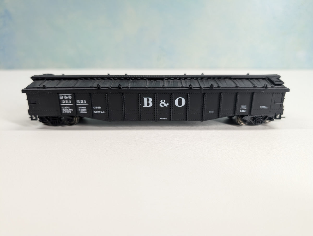 Athearn HO Scale 50' Covered Gondola Baltimore and Ohio B&O #351521 Metal Wheels, RailRunner Custom