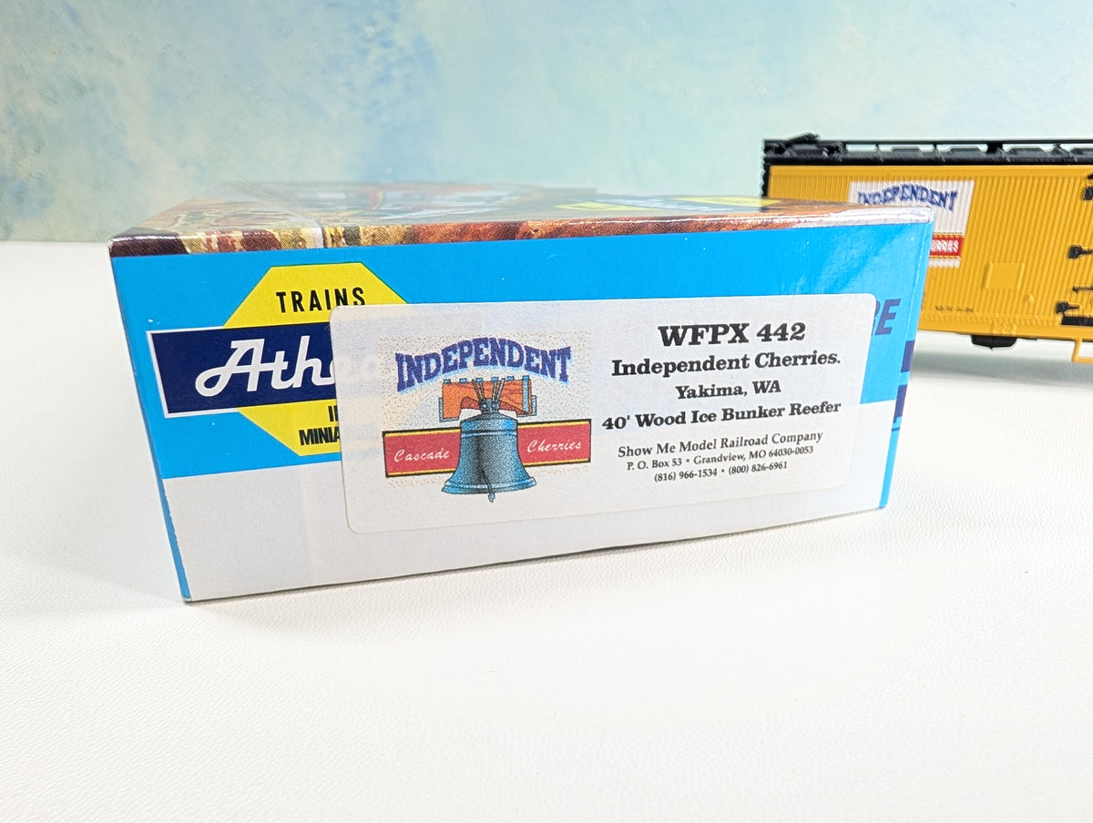 Athearn HO Scale 40' Steel Ice Bunker Reefer "Show Me Model Railroad Co" Independent Cascade Cherries WFPX #442 Washington Fruit & Produce