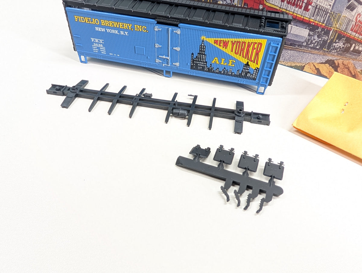 Athearn HO Scale 40' Steel Beer Reefer Fidelio Brewery, New York NY FBX #3636 Greenway Products Custom KIT