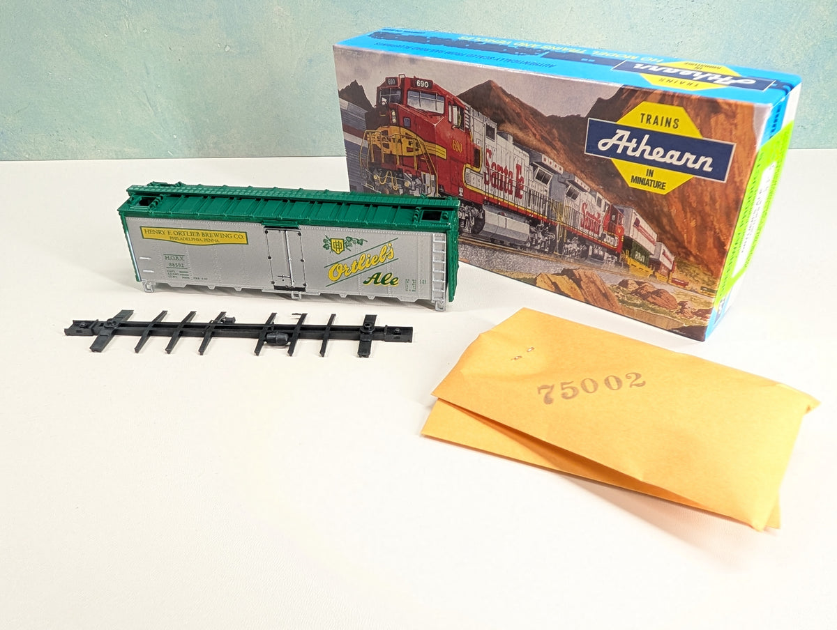Athearn HO Scale 40' Steel Beer Reefer Ortlieb's Ale HOBX #88592 Greenway Products Custom KIT