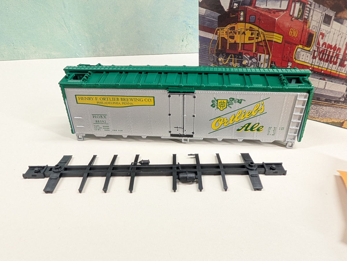 Athearn HO Scale 40' Steel Beer Reefer Ortlieb's Ale HOBX #88592 Greenway Products Custom KIT