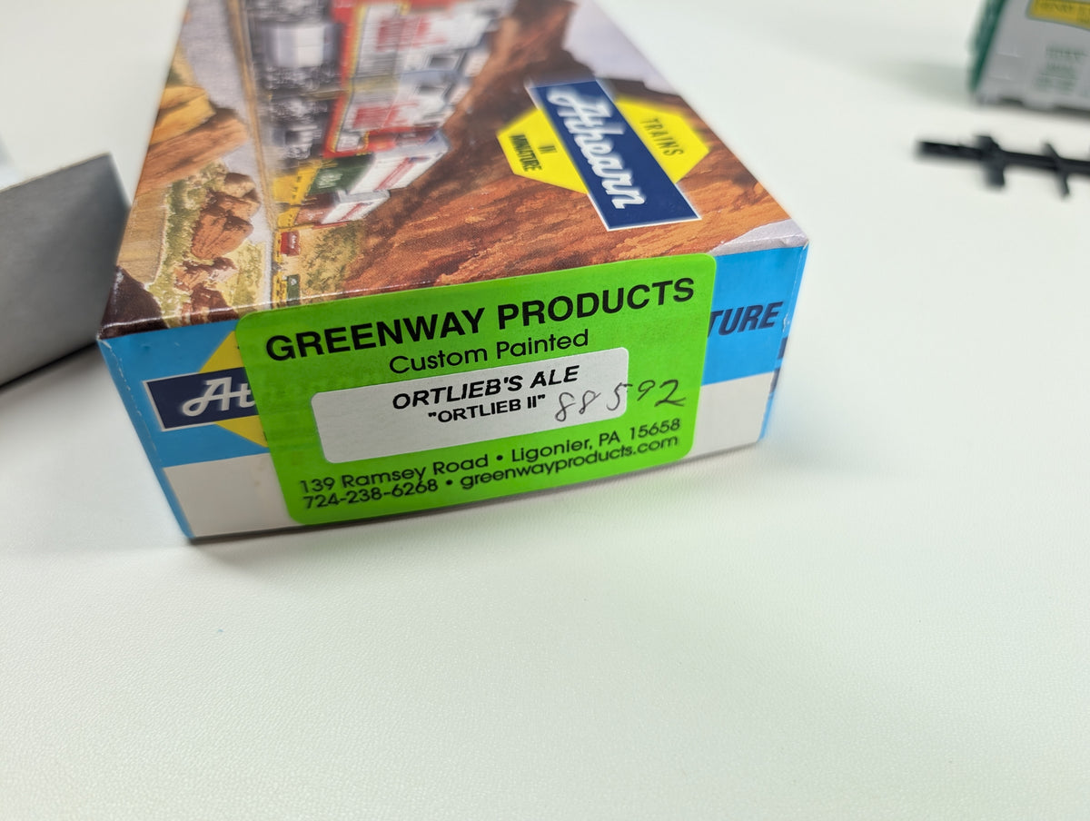 Athearn HO Scale 40' Steel Beer Reefer Ortlieb's Ale HOBX #88592 Greenway Products Custom KIT