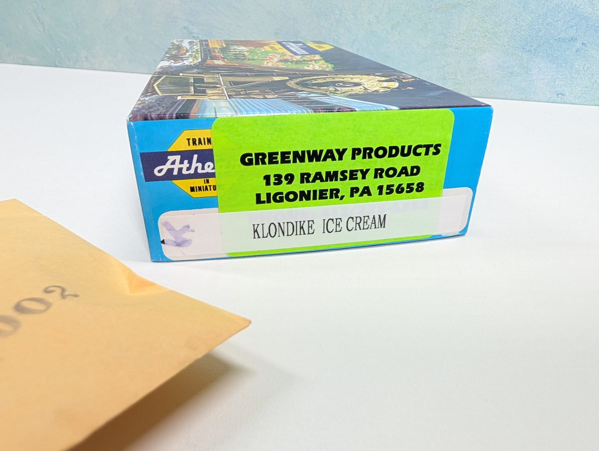 Athearn HO Scale 40' Steel Reefer Klondike Ice Cream ABX #7005 Greenway Products Custom, RARE KIT