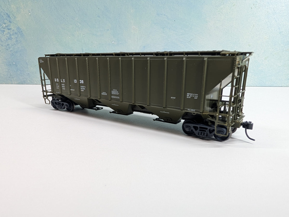 USED Life-Like HO Scale Covered Hopper USLX #1338 Metal Wheels, Proto 2000