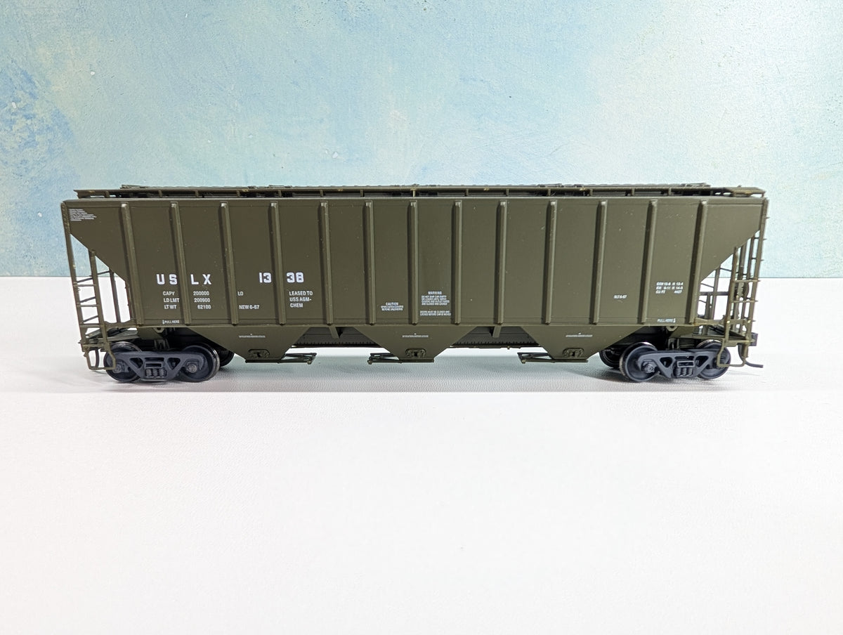 USED Life-Like HO Scale Covered Hopper USLX #1338 Metal Wheels, Proto 2000