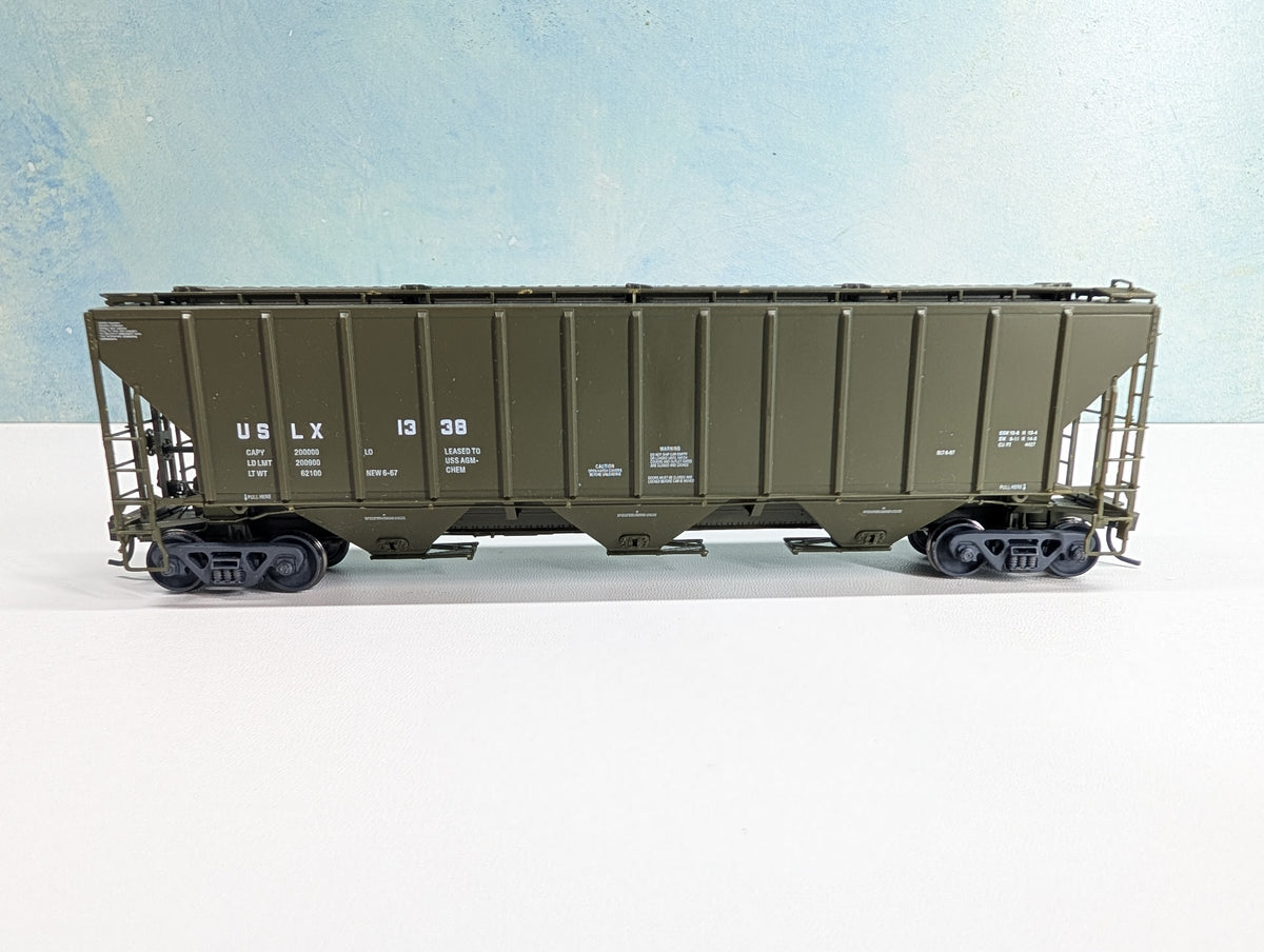 USED Life-Like HO Scale Covered Hopper USLX #1338 Metal Wheels, Proto 2000