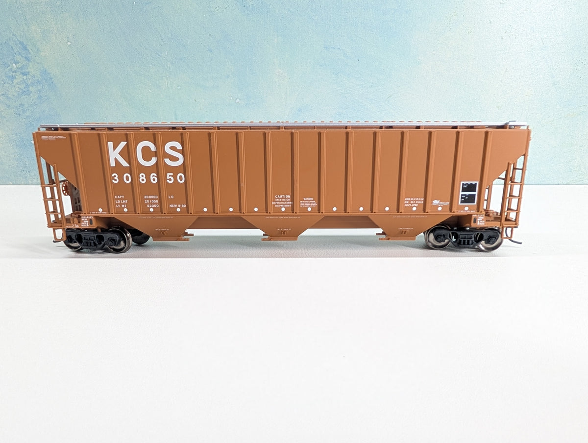 USED Atlas HO Scale Thrall 3 Bay Covered Hopper Kansas City Southern KCS #308650 Metal Wheels
