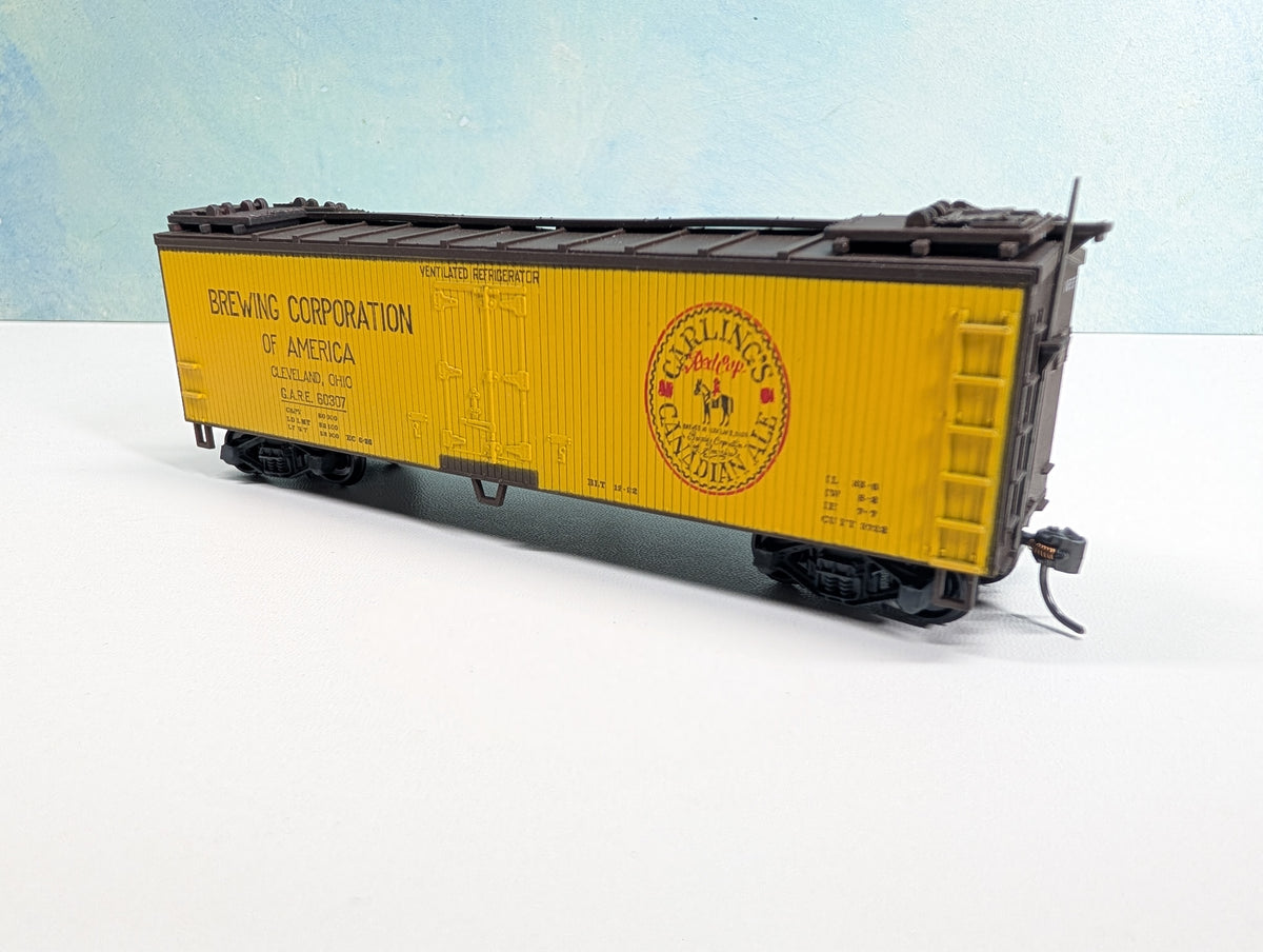 USED TRAIN MINIATURE HO Scale 40' Beer Car Carling's Canadian Ale GARE #60307