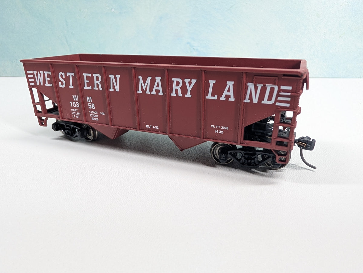 USED Stewart Hobbies HO Scale 2 Bay Hopper Western Maryland WM #15358 Metal Wheels