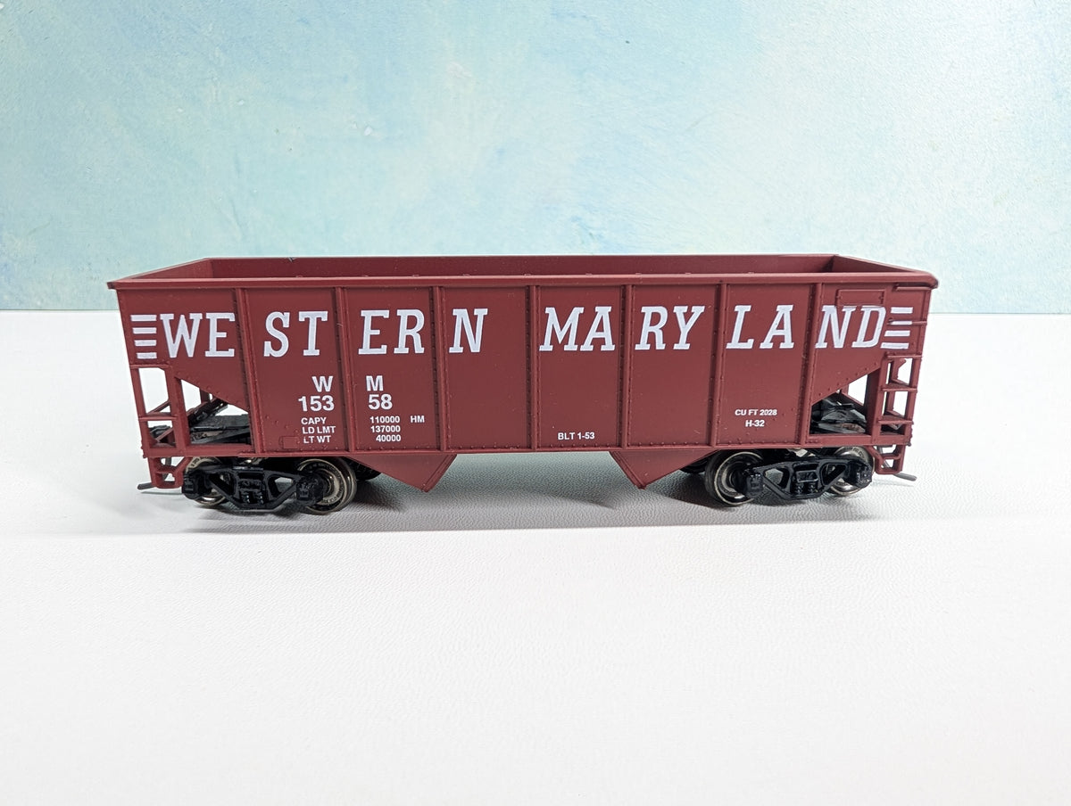 USED Stewart Hobbies HO Scale 2 Bay Hopper Western Maryland WM #15358 Metal Wheels