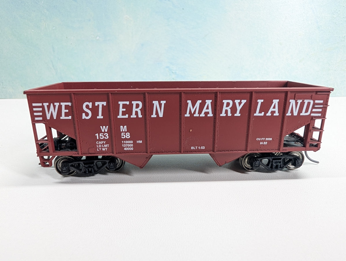 USED Stewart Hobbies HO Scale 2 Bay Hopper Western Maryland WM #15358 Metal Wheels