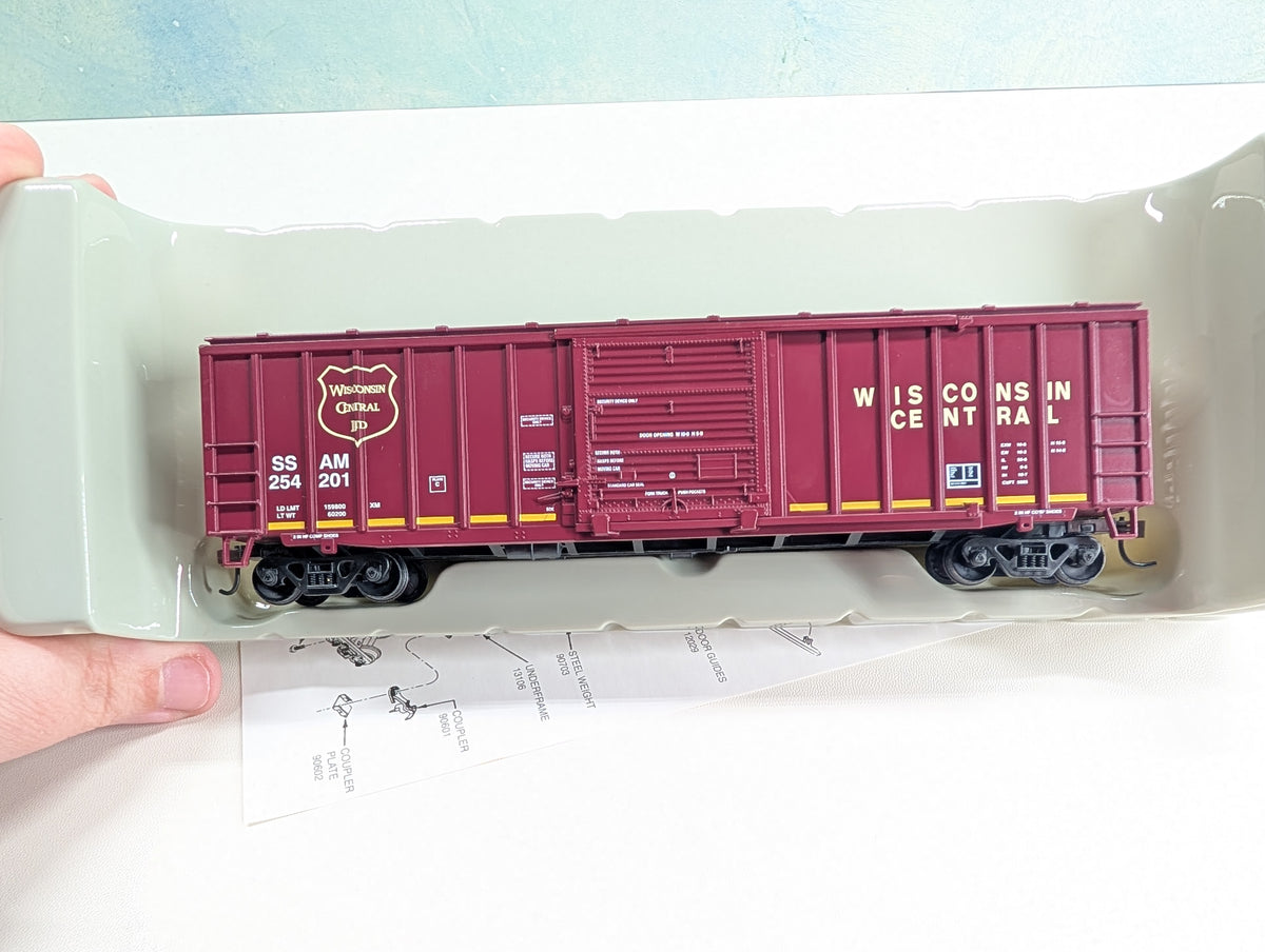 Athearn 7055 HO Scale 50' Railbox Box Car Wisconsin Central SSAM #254201
