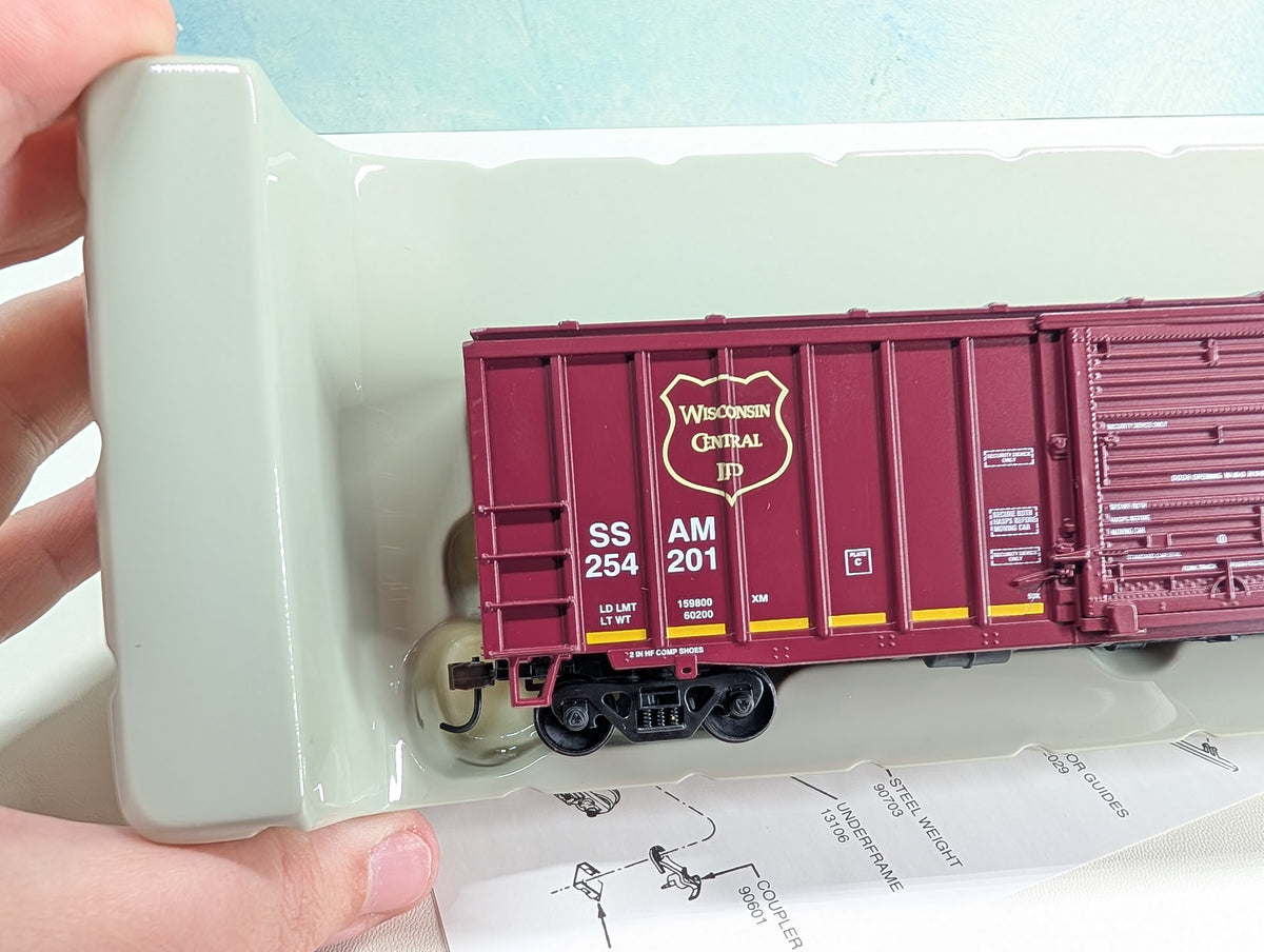 Athearn 7055 HO Scale 50' Railbox Box Car Wisconsin Central SSAM #254201