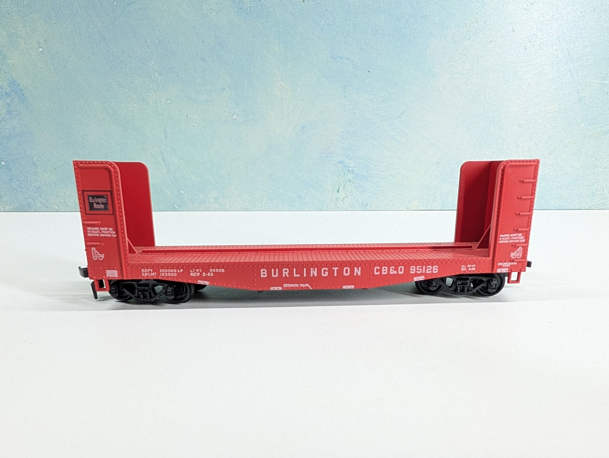 USED Athearn HO Scale Bulkhead Flat Car Burlington CB&Q #85126