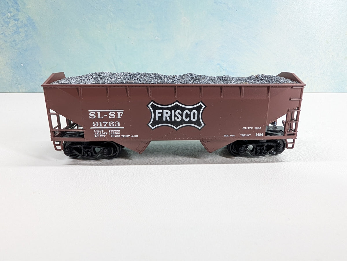 USED Athearn HO Scale 2 Bay Hopper w/ Load Frisco SLSF #91763