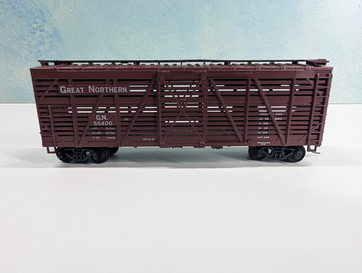 USED Athearn HO Scale Cattle Stock Car Great Northern GN #55400 Metal Wheels
