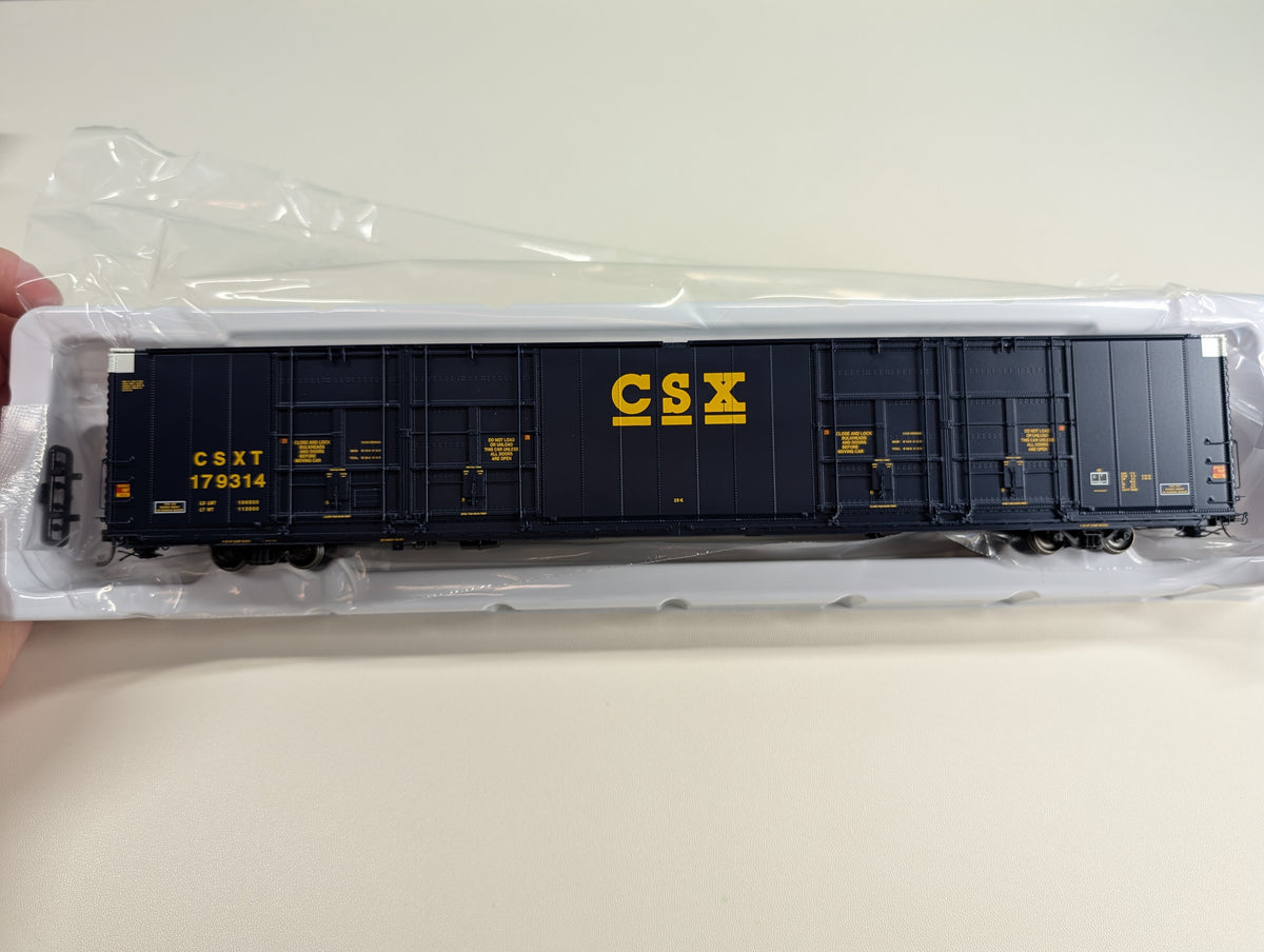 Tangent #25517-03 HO Scale 86' HI-Cube Quad Plug Door Box Car CSX CSXT #179314 Metal Wheels