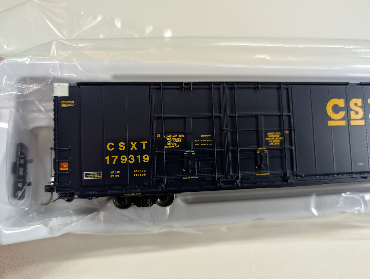 Tangent #25517-04 HO Scale 86' HI-Cube Quad Plug Door Box Car CSX CSXT #179319 Metal Wheels