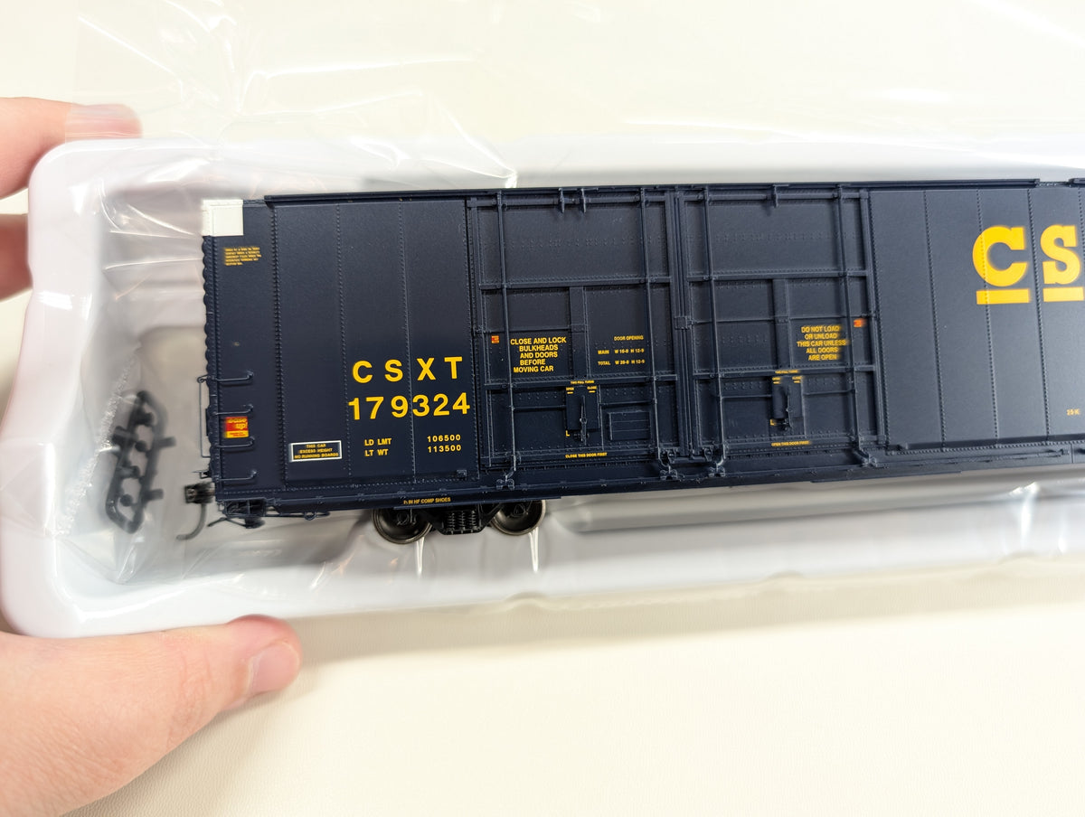 Tangent #25517-05 HO Scale 86' HI-Cube Quad Plug Door Box Car CSX CSXT #179324 Metal Wheels