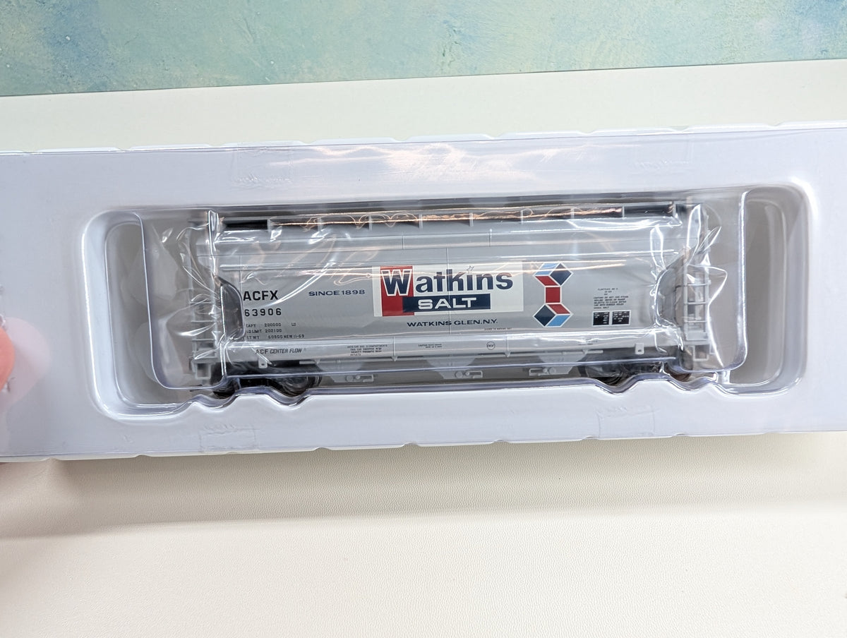 Atlas Trainman 997 HO Scale 3560 Covered Hopper Watkins Salt ACFX #63906 Metal Wheels