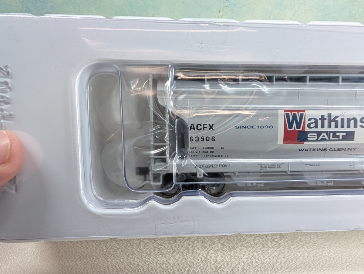 Atlas Trainman 997 HO Scale 3560 Covered Hopper Watkins Salt ACFX #63906 Metal Wheels