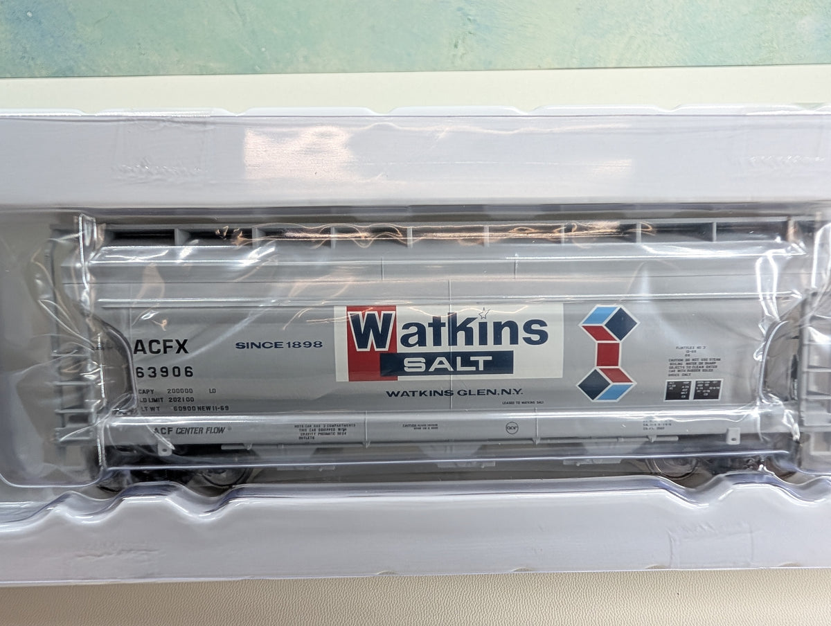 Atlas Trainman 997 HO Scale 3560 Covered Hopper Watkins Salt ACFX #63906 Metal Wheels