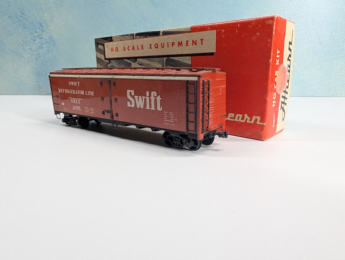 USED Athearn A 409 HO Scale 40' Box Car, Metal Swift Refrigerator Line SRLX #12909