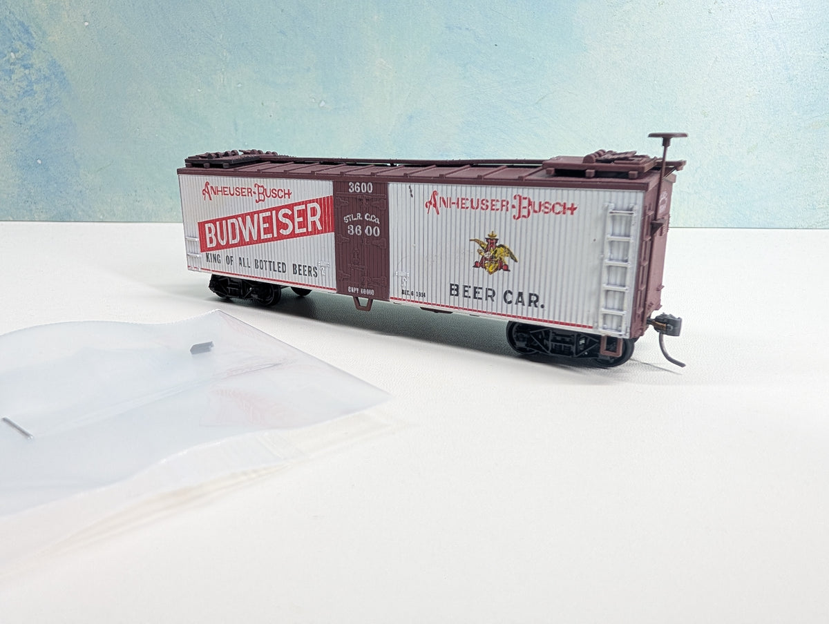 USED TRAIN MINIATURE HO Scale 40' Beer Car Budweiser #3600