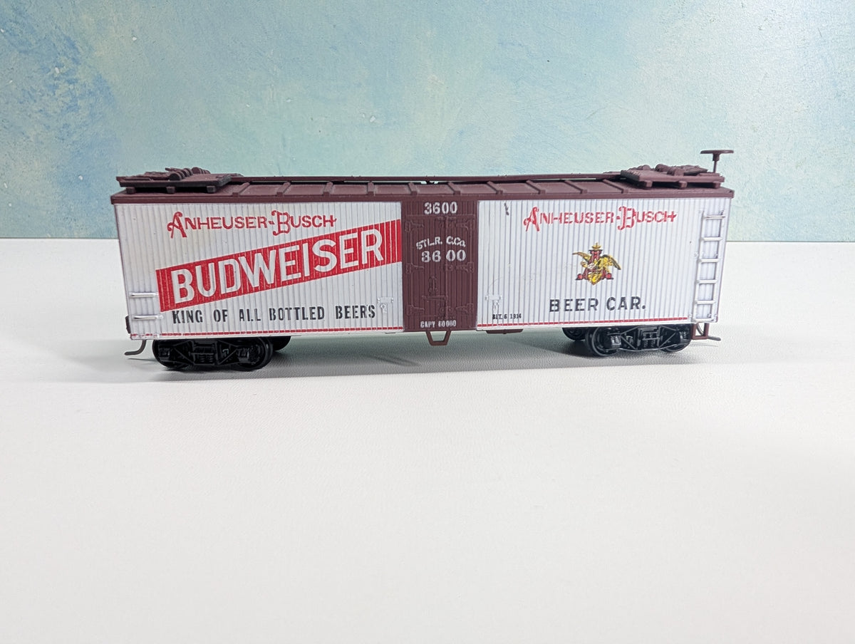 USED TRAIN MINIATURE HO Scale 40' Beer Car Budweiser #3600
