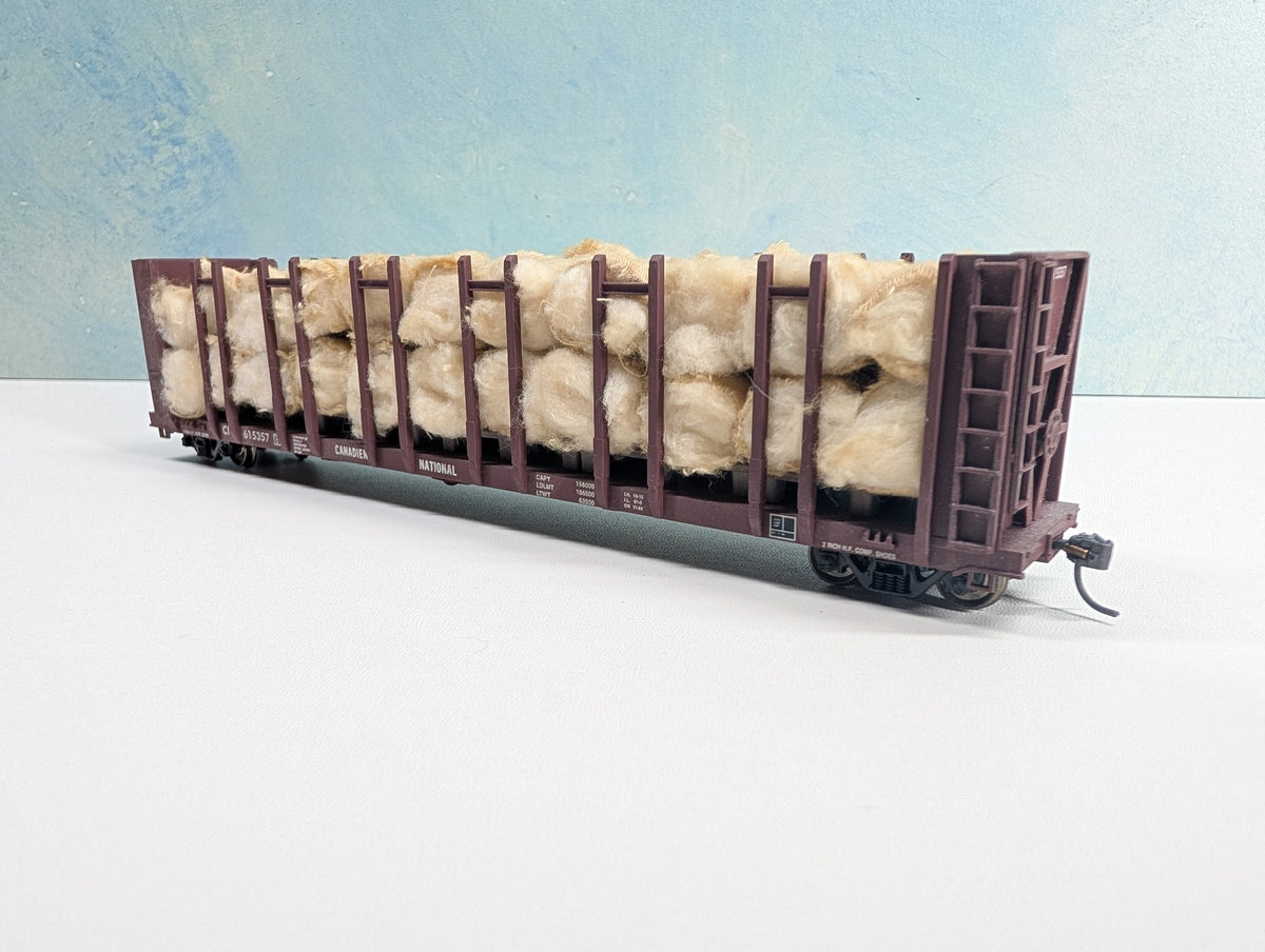 USED Walthers HO Scale Pulpwood Flat Car w/ Custom Load Canadian National CN #615357 Metal Wheels