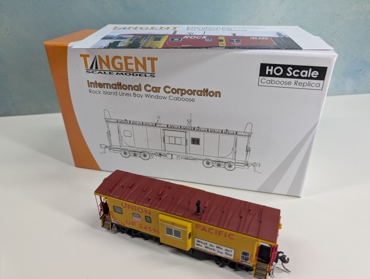 Tangent #60416-01 HO Scale ICC Rock Island Bay Window Caboose Union Pacific UP #24591 1981+, R/G Lights