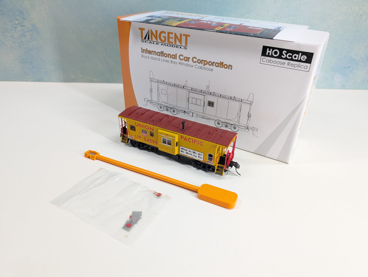 Tangent #60416-02 HO Scale ICC Rock Island Bay Window Caboose Union Pacific UP #24599 1981+, R/G Lights