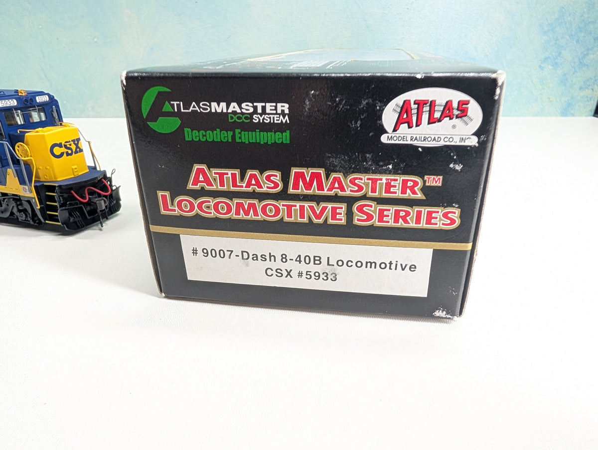 Atlas Master 9007 HO Scale Dash 8-40B Diesel Locomotive CSX #5933 Runs Great DC/DCC