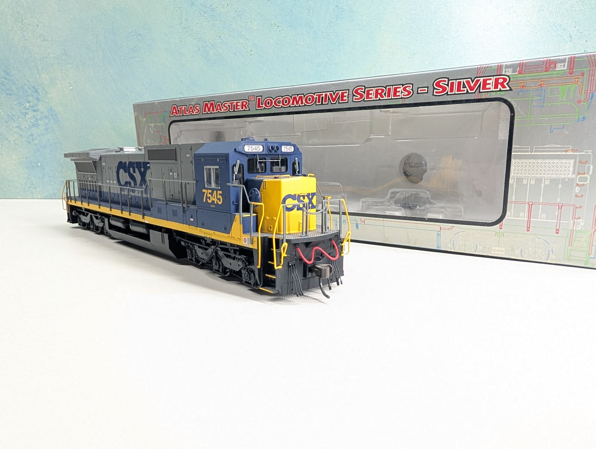 Atlas Master 7611 HO Scale Dash 8-40C Diesel Locomotive CSX #7545 Runs Great Silver DCC Ready