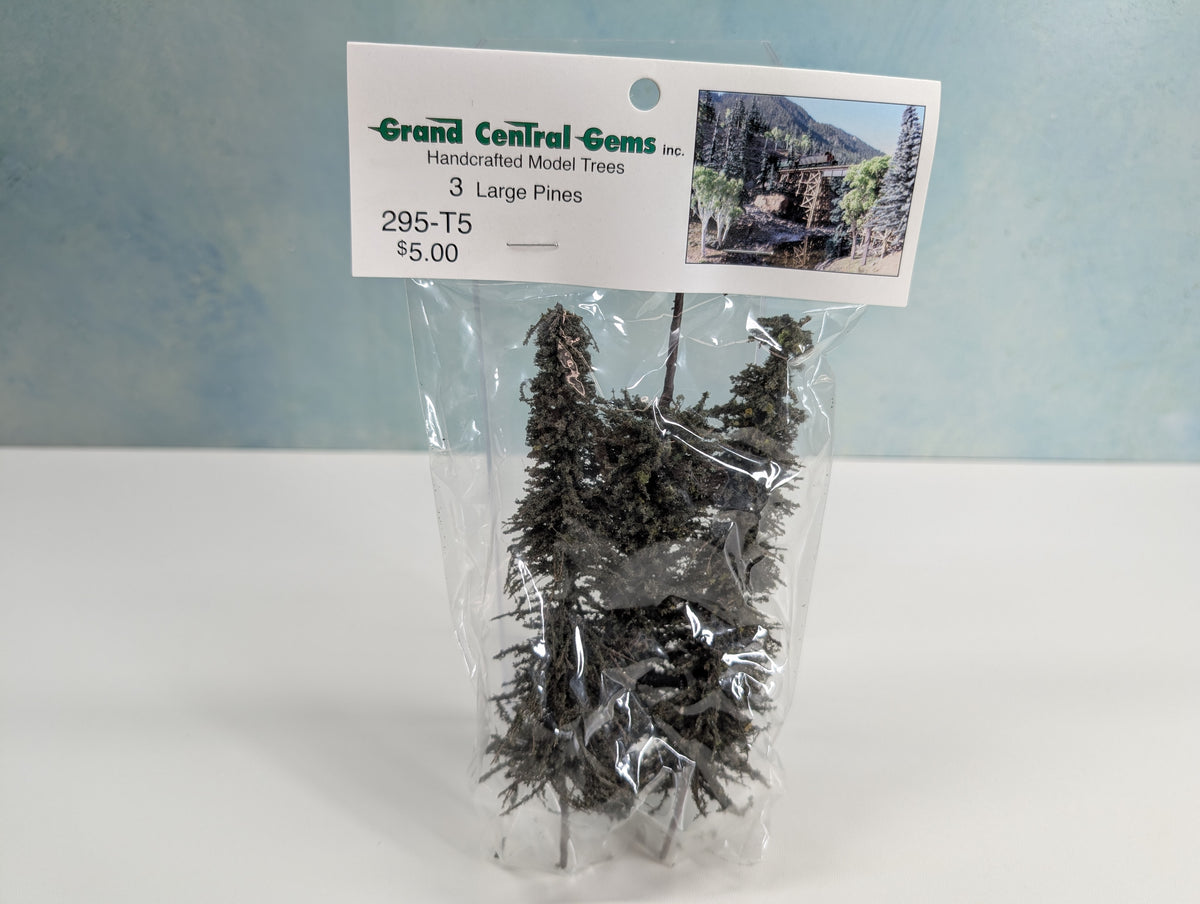 Grand Central Gems T-5 HO Scale 3 Large Pine Trees
