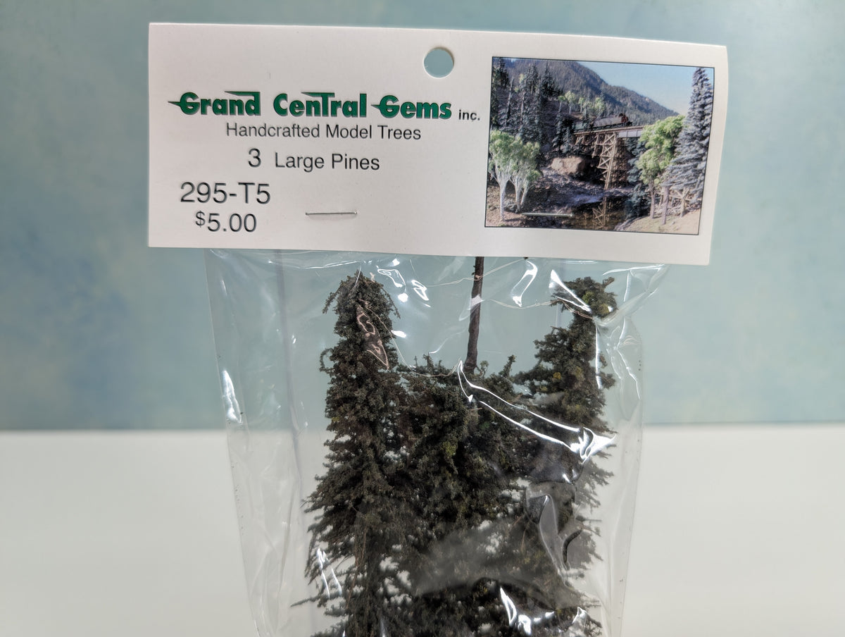 Grand Central Gems T-5 HO Scale 3 Large Pine Trees