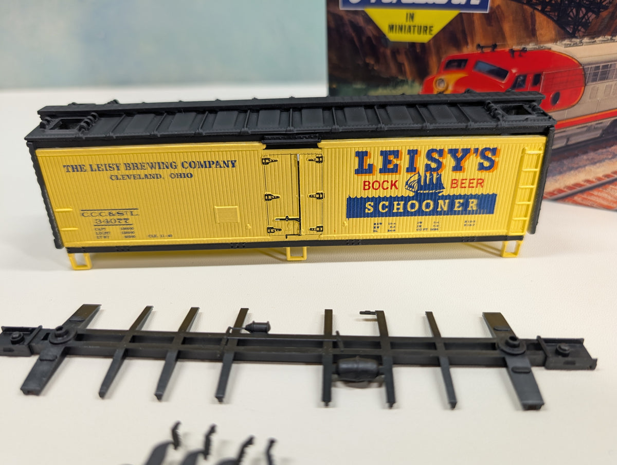 Athearn HO Scale 40' Reefer Box Car Leisy's Beer CCC&StL #34077 Greenway Products Custom KIT
