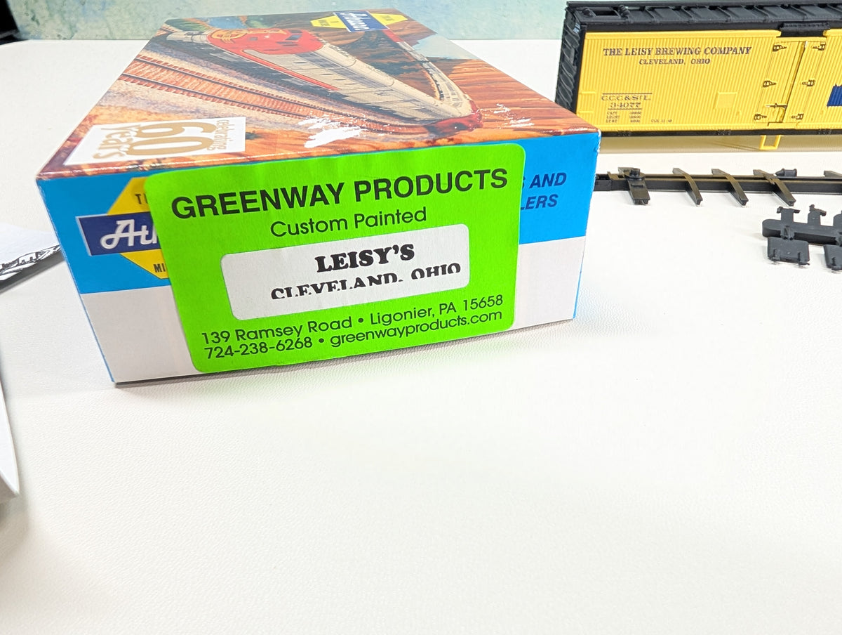 Athearn HO Scale 40' Reefer Box Car Leisy's Beer CCC&StL #34077 Greenway Products Custom KIT